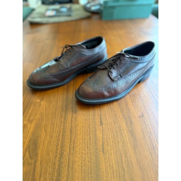 Hitchcock Brown Leather Longwing Brogue Shoes Men\'s Size 9 Wide main image 5